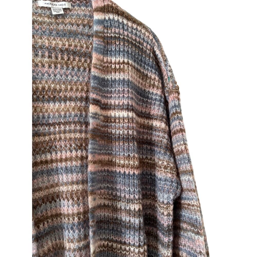 American Eagle Outfitters Front Cardigan Multicolor Waffle Knit Pocket Sweater - Picture 8 of 12